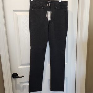White House Black Market Straight Leg Pants In Charcoal Gray